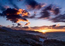 dark clouds in the sky during dawn