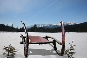 Slide in Winter landscape