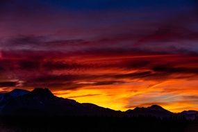 bright orange sunset over the tatras