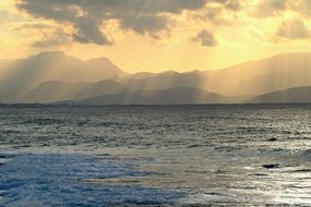 coastal landscape with white clouds