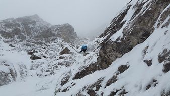 climber on a snowy mountain