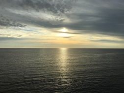 cloudy sky over the sea in the evening