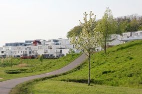 Landscape of houses on a hill