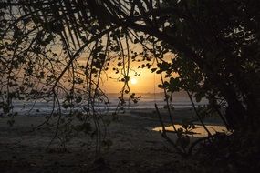 Landscape of morning sunrise on a beach