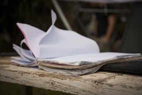 open book in the wind on a blurred background