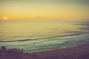 Landscape of chilean coast at the sunset