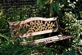 garden bench for relaxing in the shade of the garden
