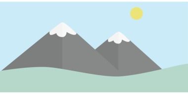 Clipart of graphic mountains in snow