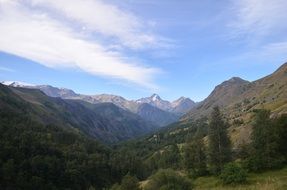 Landscape with the mountains and valley