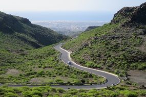 Road on a mountain on Canary Islands