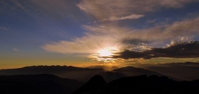 Sunset Mountain Carega cloud Sky scene