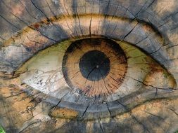 Eye Wood Close Carved