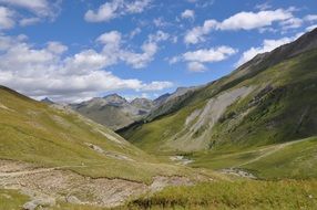 Mountains covered with green grass