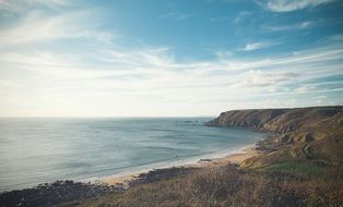 wild cliffs on coastline, France, Herquerville