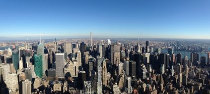 New York city view with skyscrapers