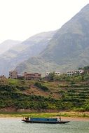 small boat in the mountains of china