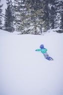 Child on the snow in winter