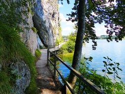 lakeside path by the lake weissensee