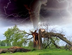 Tornado Storm Tree Branch