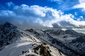 panorama of the mountain range in the Tatra mountains