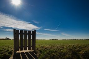 lone fence on the field