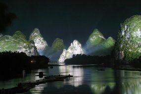beautiful lighting in the mountains