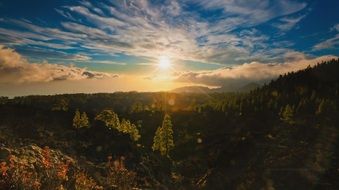 Natural Valley landscape at sunset