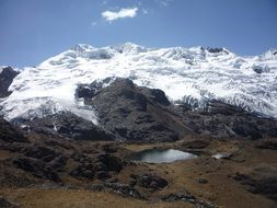 panorama of snow mountains in Peru