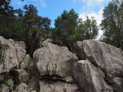 limestone rock formations in Mallorca