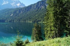 turquoise waters of lake eibsee in bavaria