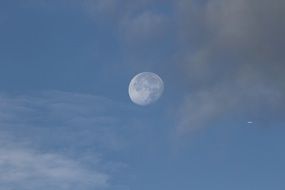 white moon in the sky