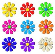isolated colorful seamless flowers