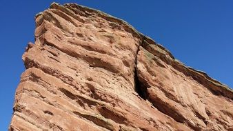 Beautiful red Colorado mountains at blue sky background