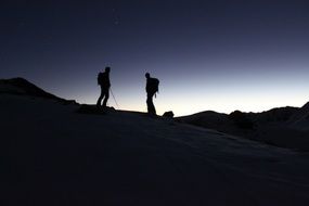 man Skiing in the morning