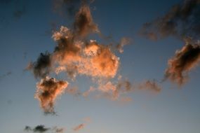 clouds under the sky at dusk