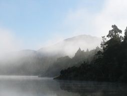 mountains fog