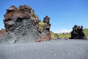 Landscape of the volcano rocks in Iceland