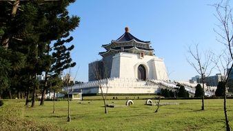white building memorial in a park in China
