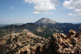 volcano among mountains, usa, california, Lassen Volcanic National Park