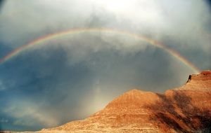 desert rainbow after rain