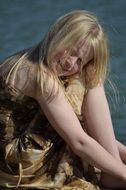 portrait of a blonde teenager