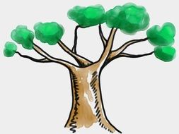 a child's drawing of the tree