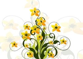abstract clipart of a flower bush