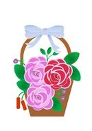 basket with roses as a graphic image