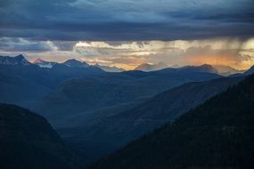 twilight in mountains
