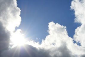 bright sun in the clouds