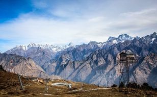 tower on a snowy hill