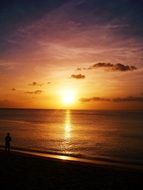 ocean sunset ray of sunshine Guadeloupe