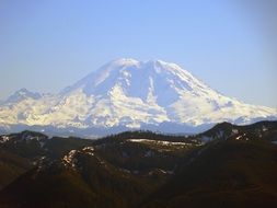 stratovolcano with snow on top