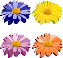 clip art of colorful flowers